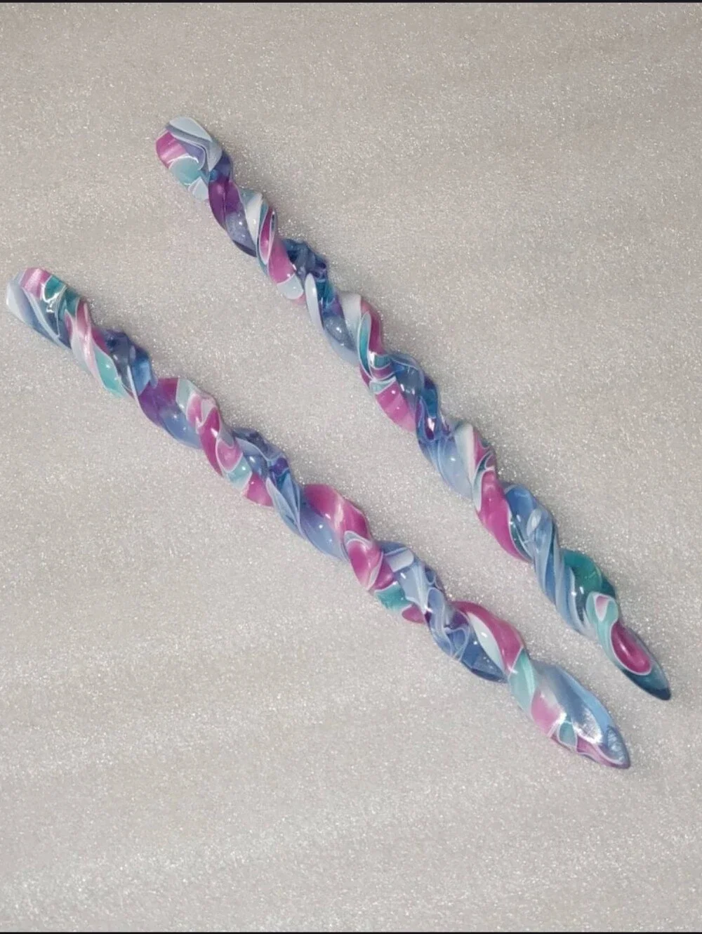 Acrylic Twist Hair Sticks 7 1/4